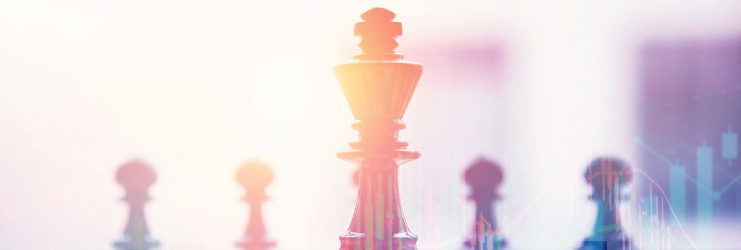 chess pieces with graphs overlayed