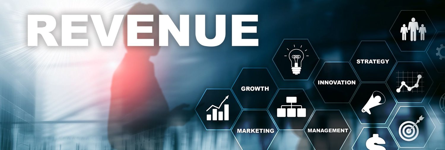 blue image with the word revenue