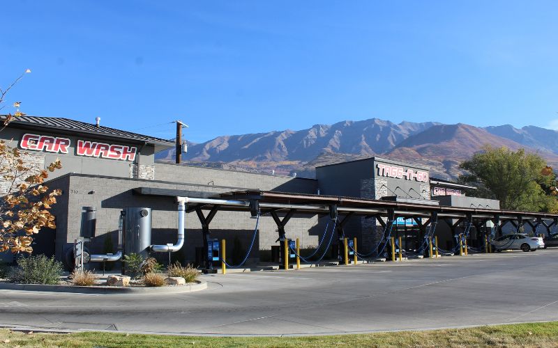 Exterior of Tagg-n-Go car wash