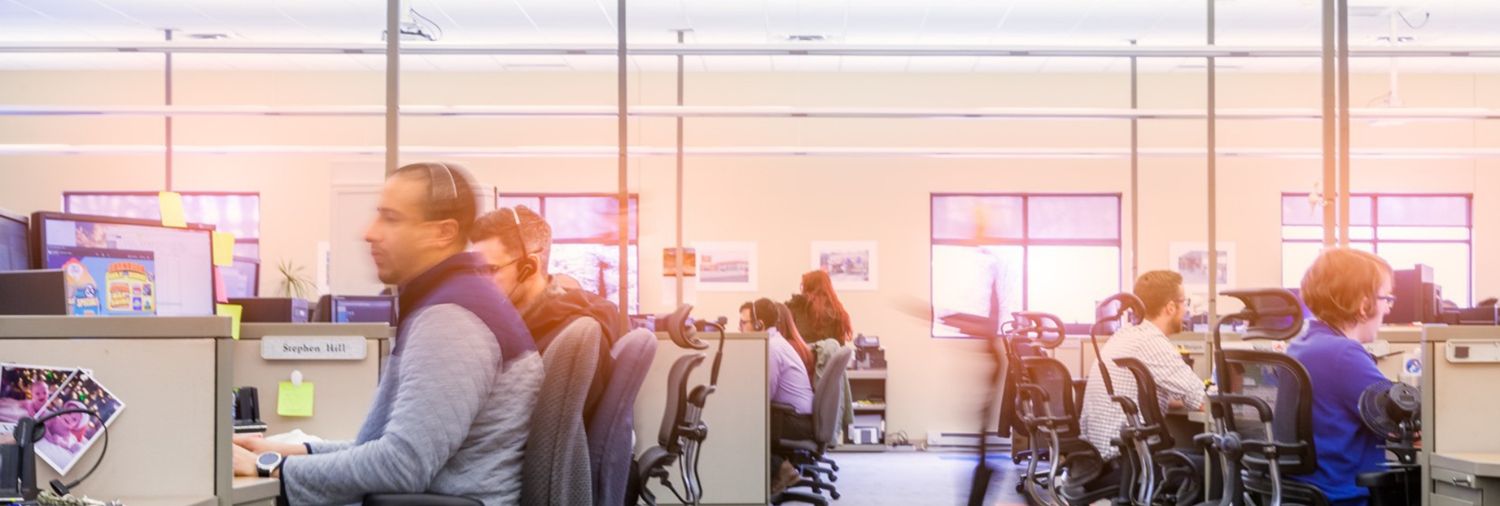 drb technical support representatives taking calls inside the Knowledge Center