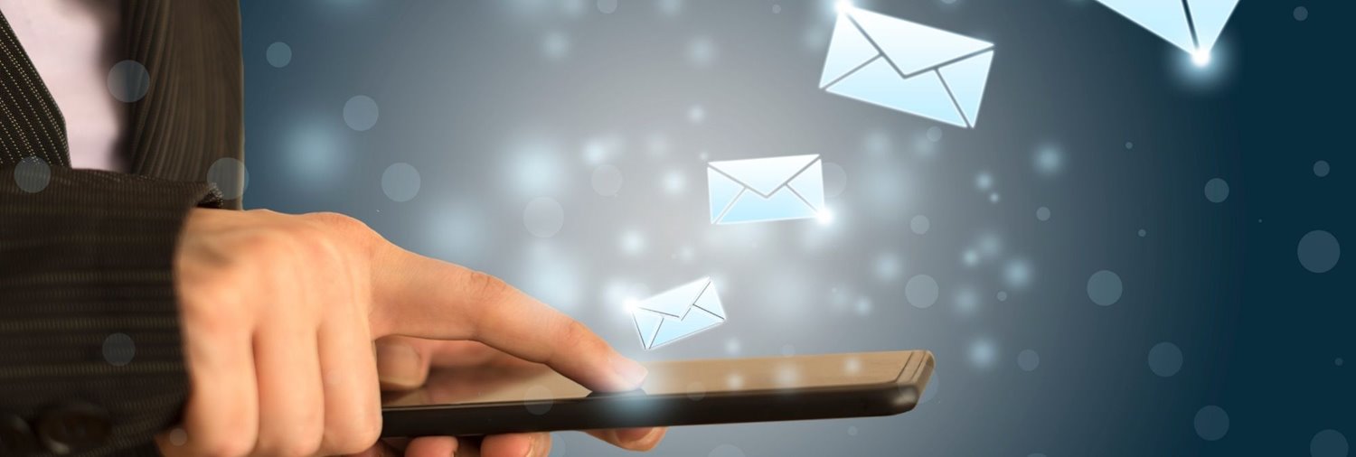 image of man receiving messages on phone